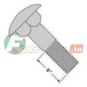 NEWPORT FASTENERS 1/2-13 x 13" Carriage Bolts/Steel/Hot Dip Galvanized/Partially Threaded/6" of Thread , 25PK 623918